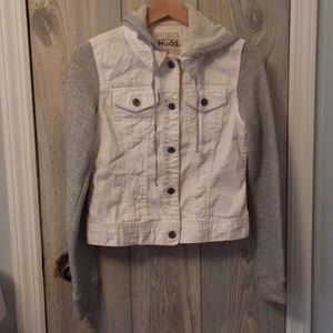 Mudd Junior’s Size Small White Denim Hooded Jacket